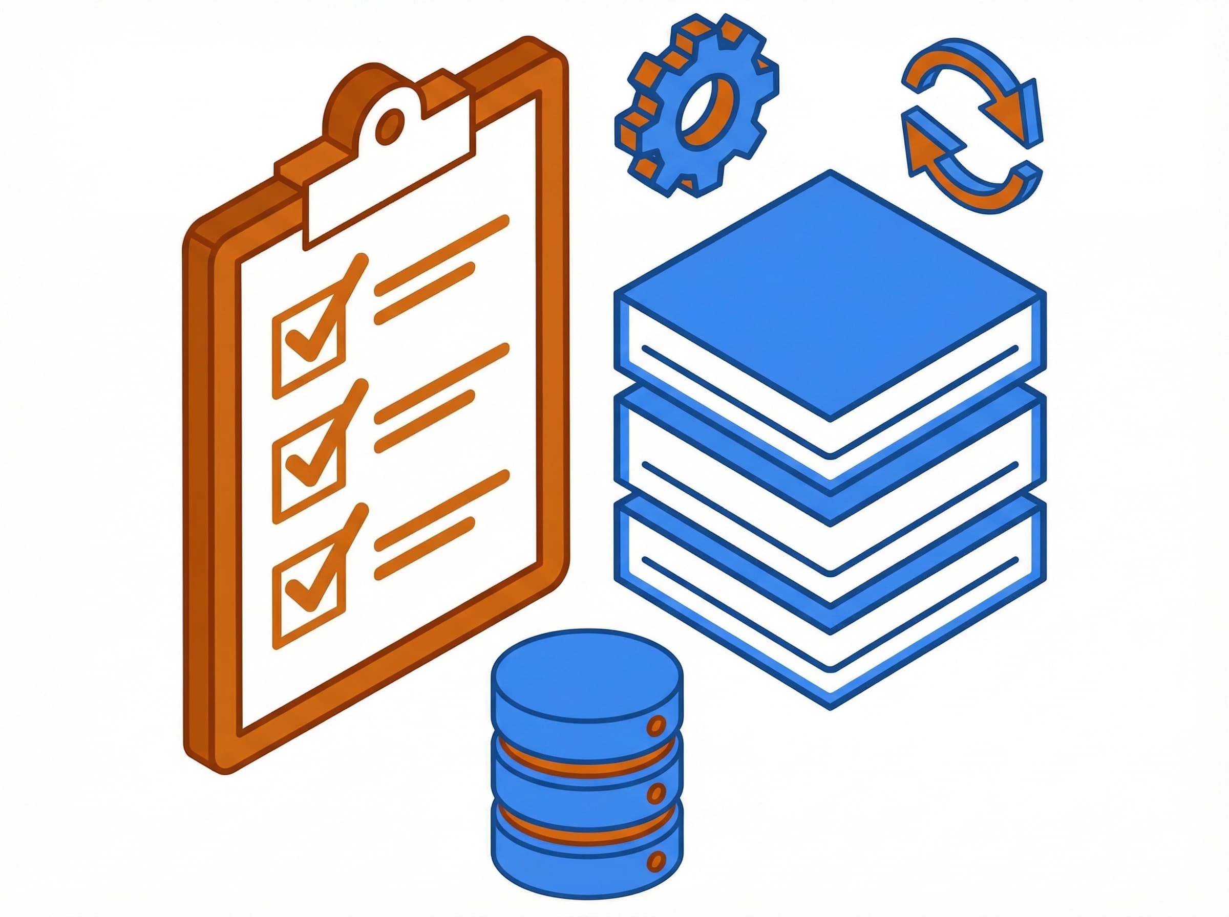 Illustratie van back-up checklist met gelaagde databeschermingsstrategie