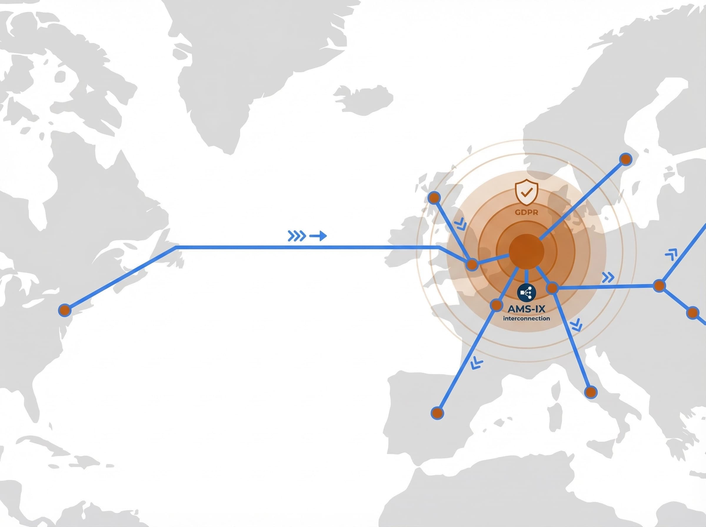 Illustratie van Amsterdam netwerkconnectiviteitskaart