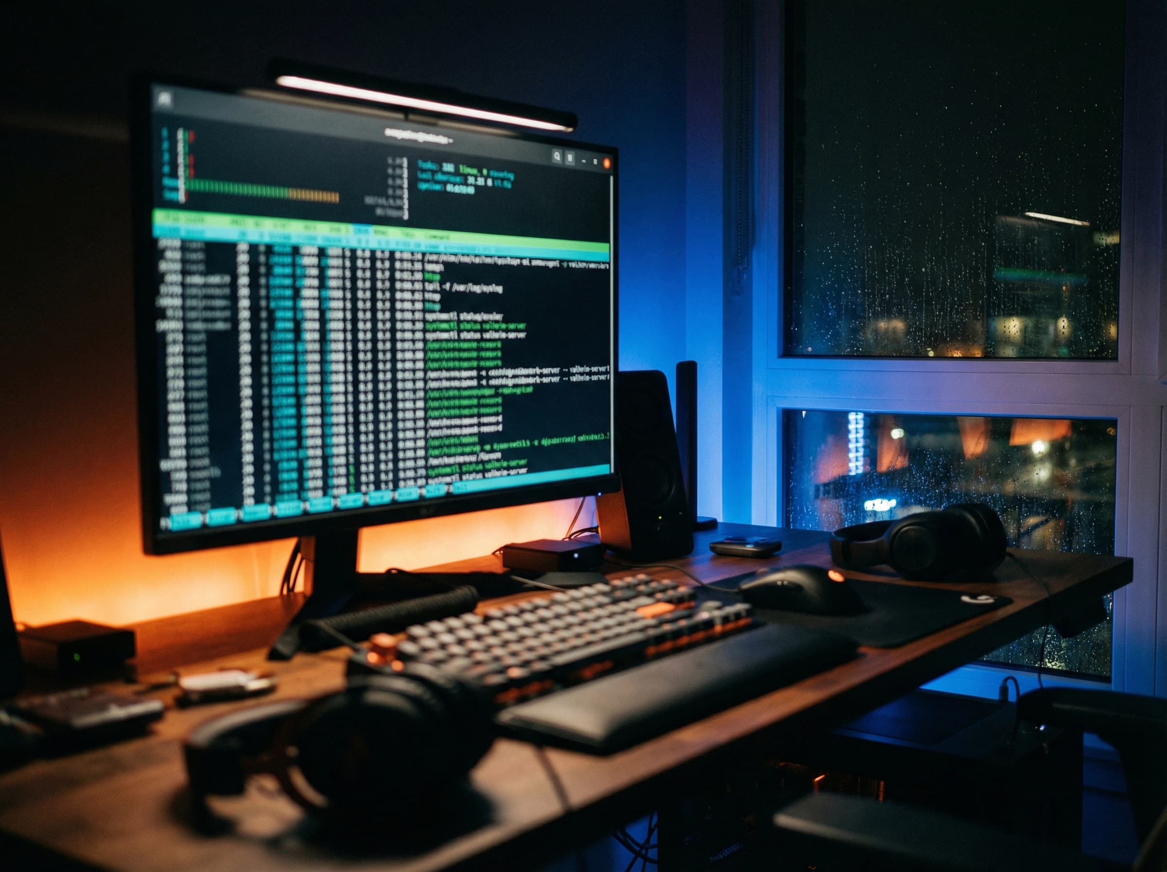 Server terminal showing game server management and configuration
