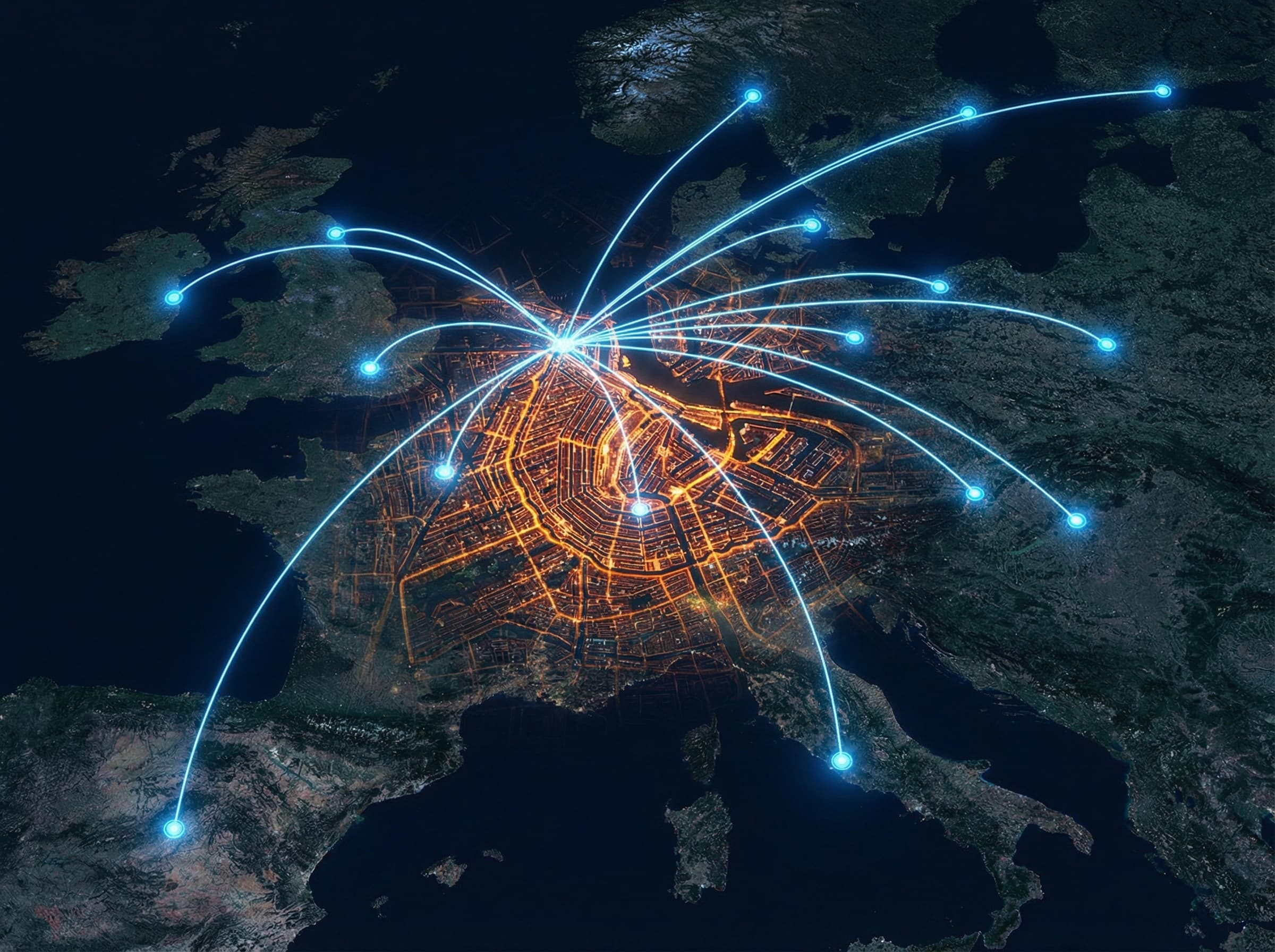 Amsterdam network connectivity map for gaming